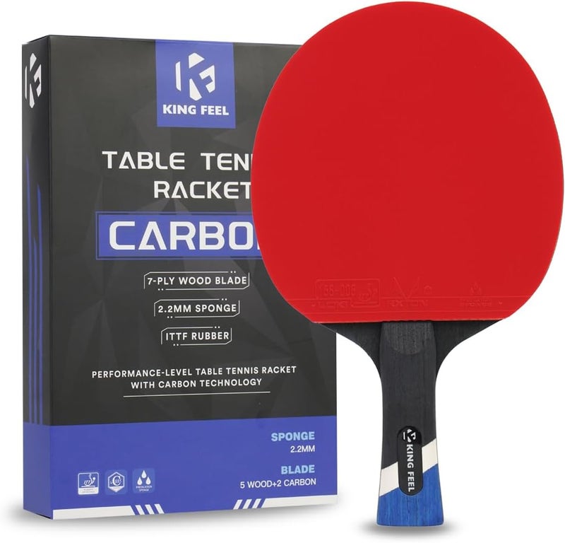 KINGFEEL Professional Ping Pong Paddles-Lightweight Carbon Fiber Table Tennis Rackets with 7-Ply Blade, 2.0mm Premium Sponge, ITTF Approved Rubber - for Tournament-Level Performance Table Tennis Paddles - Image 1